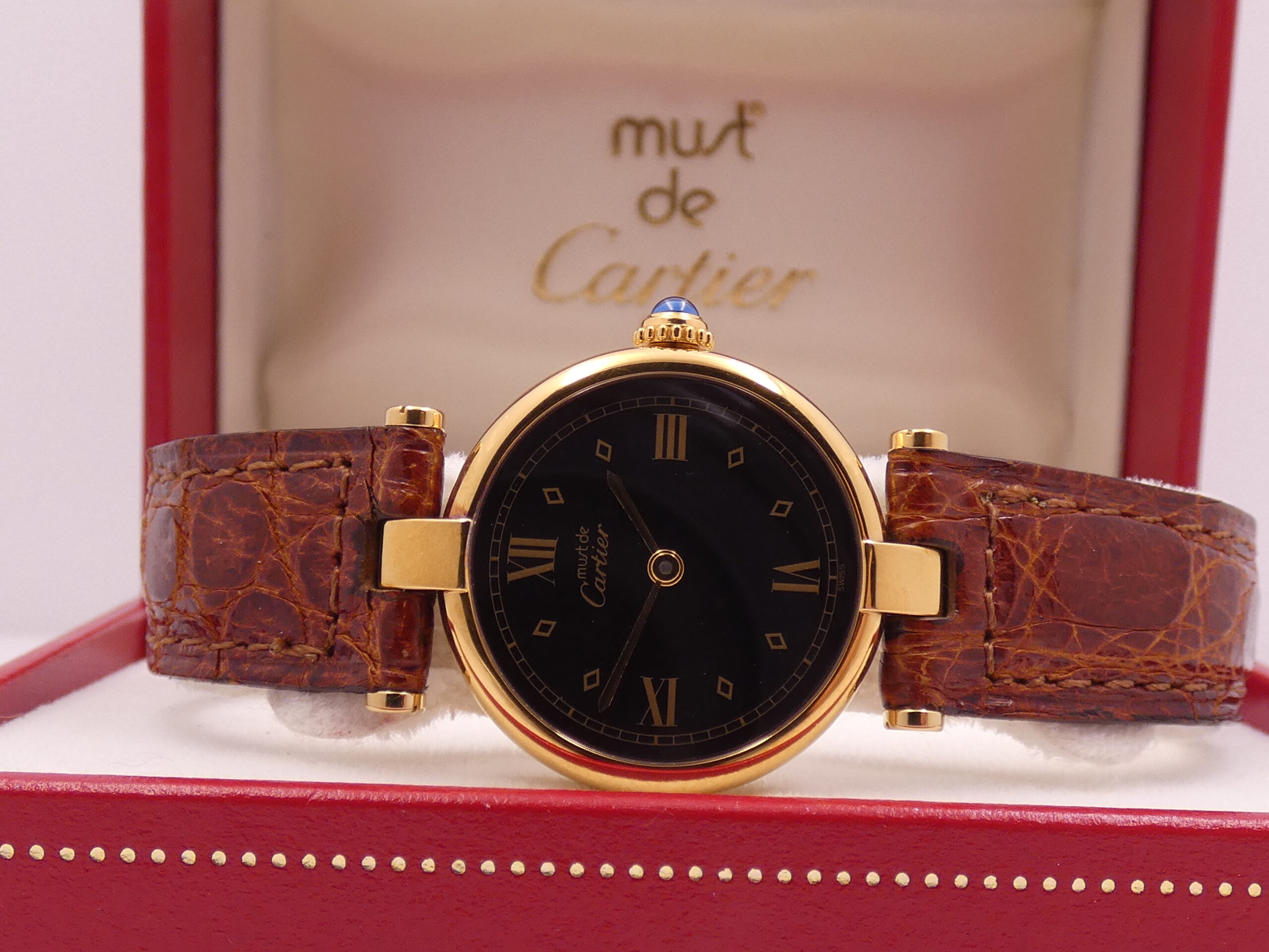 Cartier Must Gold Mantel Tank Vermeil Lady 590004 N.O.S. BOX&PAPERS Silver 925 18Kt G.F. ANNI '90 - immagine 10