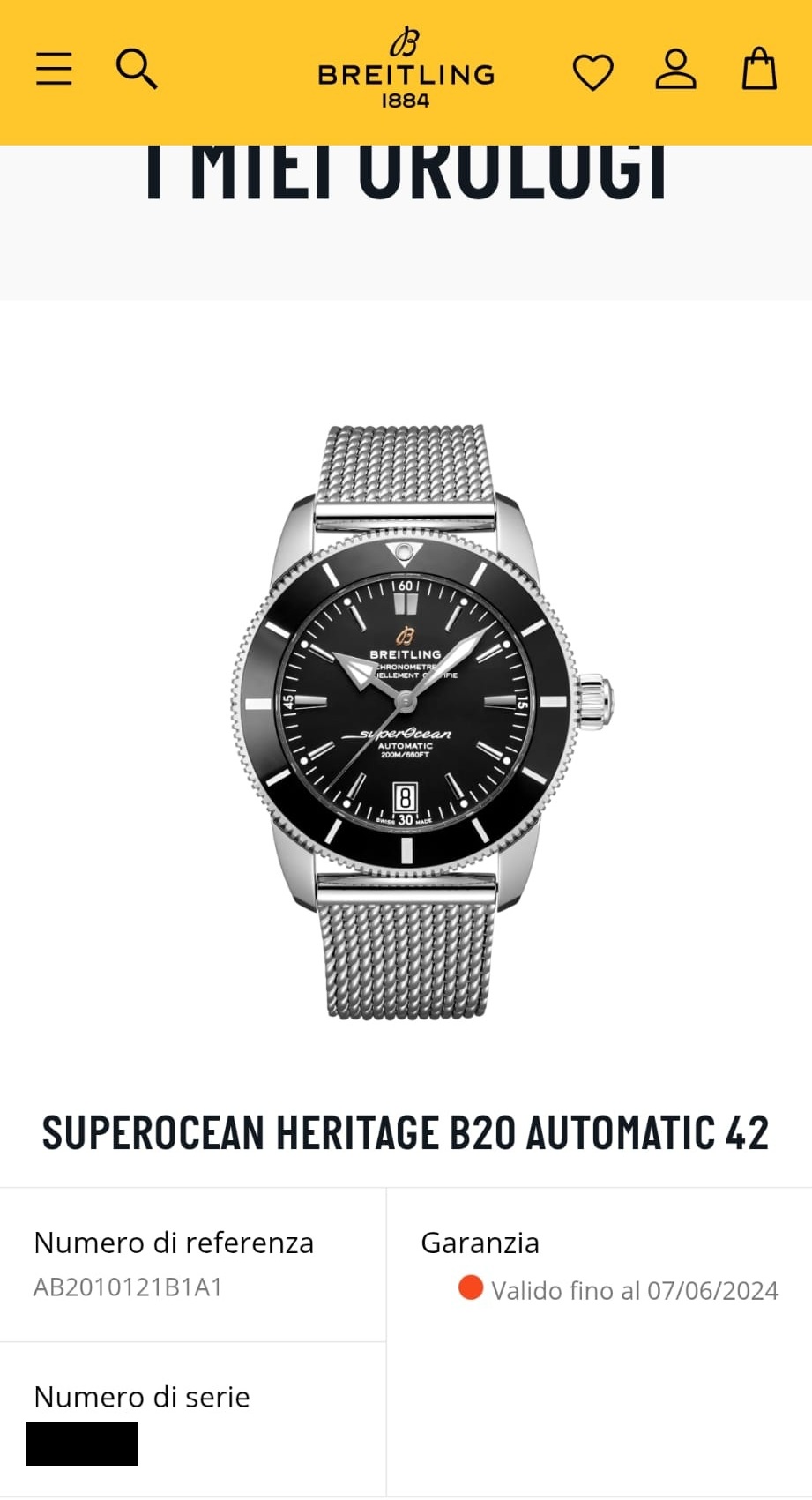 Breitling Superocean Heritage II 42 AB2010 N.O.S. FULL STICKERED WITH BOX Automatico New Old Stock Bracciale Mesh - immagine 10