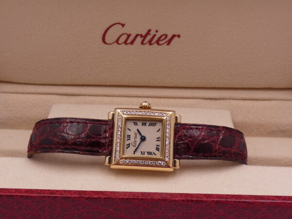 Cartier Paris Trocadero Lady Factory Diamonds Bezel Oro Massiccio 18Kt WA900132