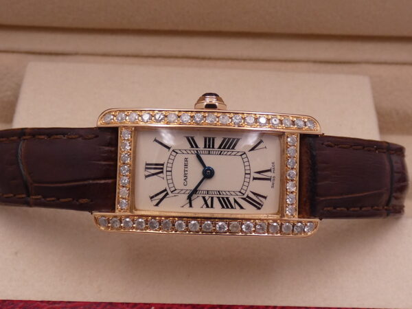 Cartier Tank Américaine 2503 ORO ROSA 18Kt Diamonds Bezel & Lugs ANNI '90 for Ladies W2607456