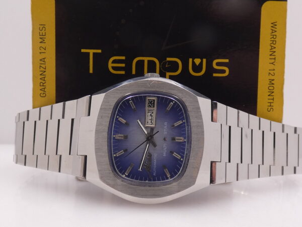 Mido Multi Star TV Screen 1879 Automatico Day-Date Blue Degradè Dial ANNI 70's