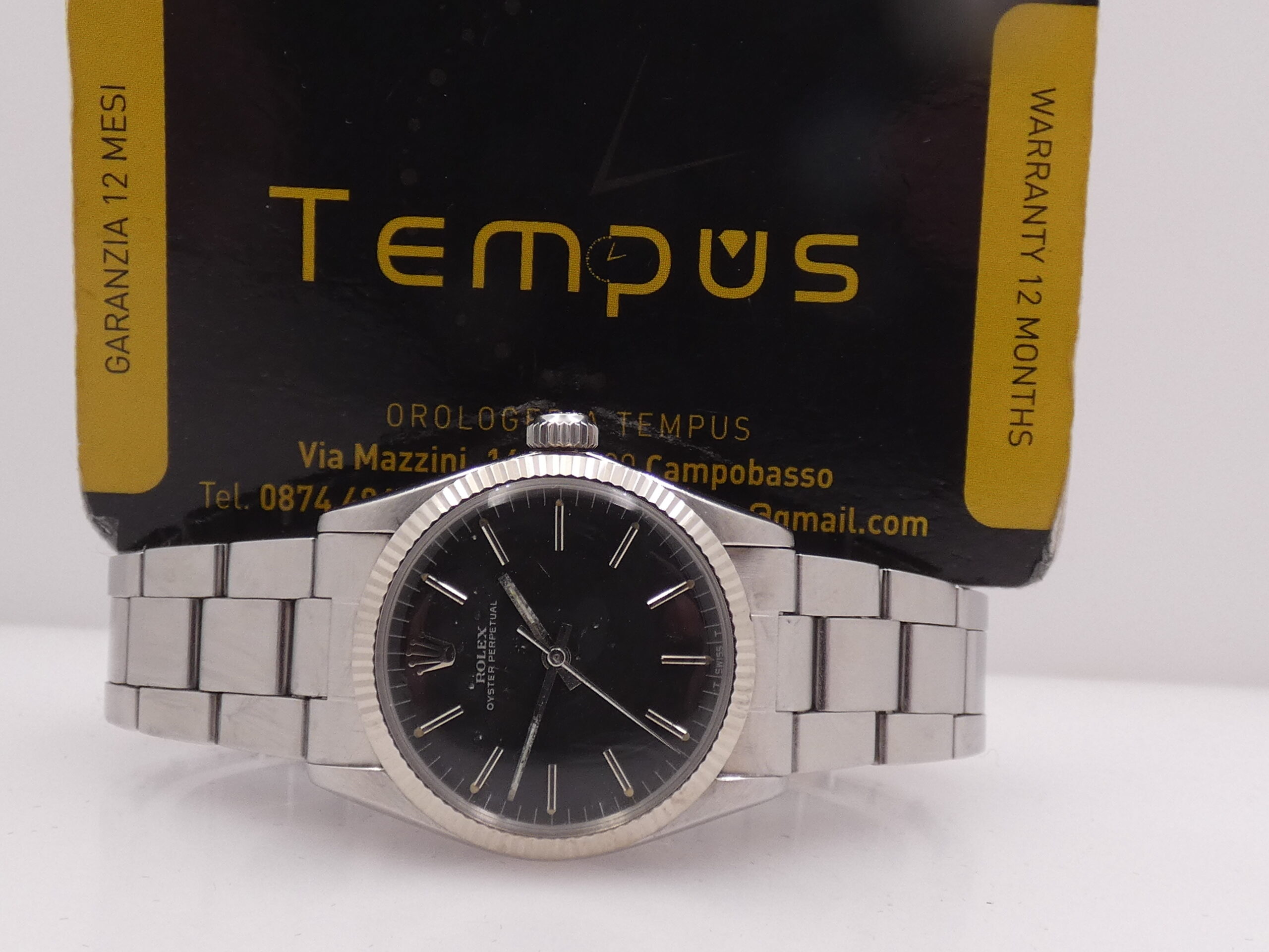 Rolex Oyster Perpetual 31 MID-SIZE 6548 Ghiera Oro Bianco 18Kt ANNO 1964 Automatico Bracciale Oyster for Ladies Rotore a Farfalla Acciaio - immagine 2