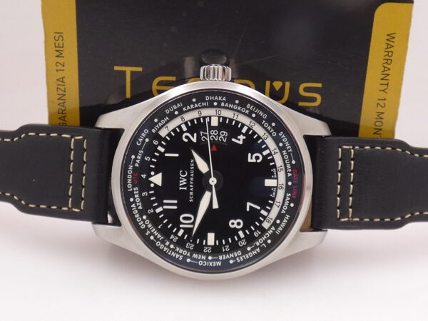 IWC Pilot Worldtimer IW3262 BOX&PAPERS Cinturino Santoni Automatico Acciaio Anni 2012 - 2016