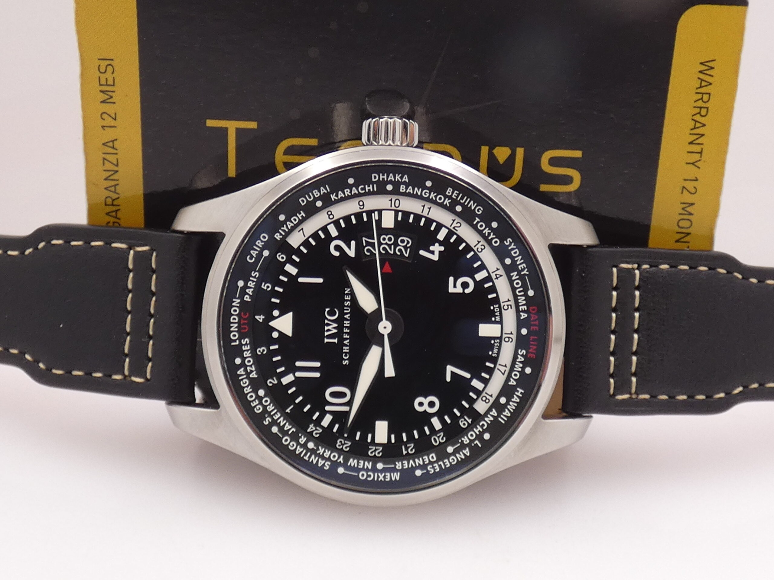 IWC Pilot Worldtimer IW3262 BOX&PAPERS Cinturino Santoni Automatico Acciaio Anni 2012 - 2016 - immagine 2