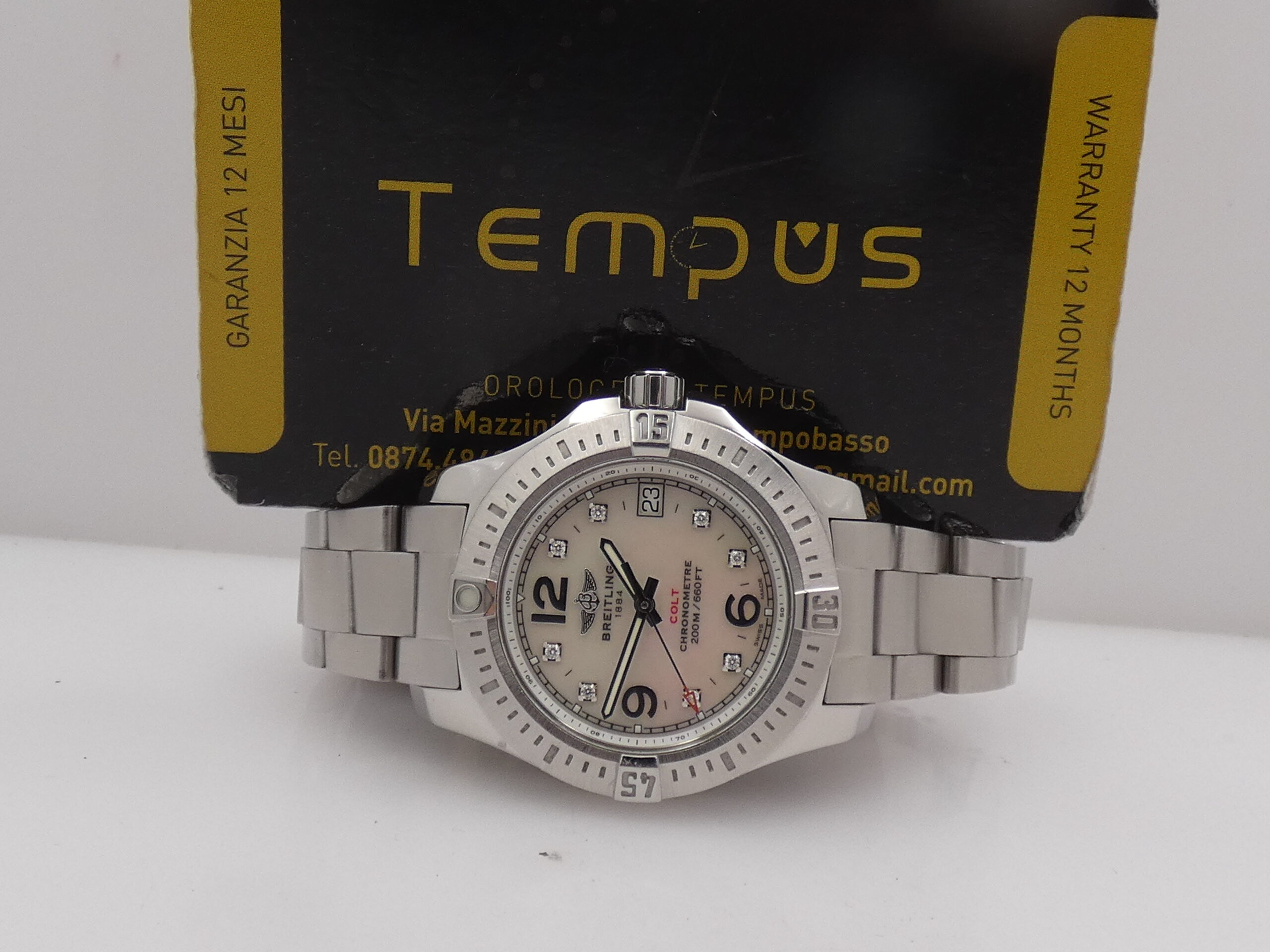 Breitling Colt Lady 33mm A77388 M.O.P. & DIAMONDS DIAL BOX&PAPERS Anno 2017 Acciaio Braccialato - immagine 2