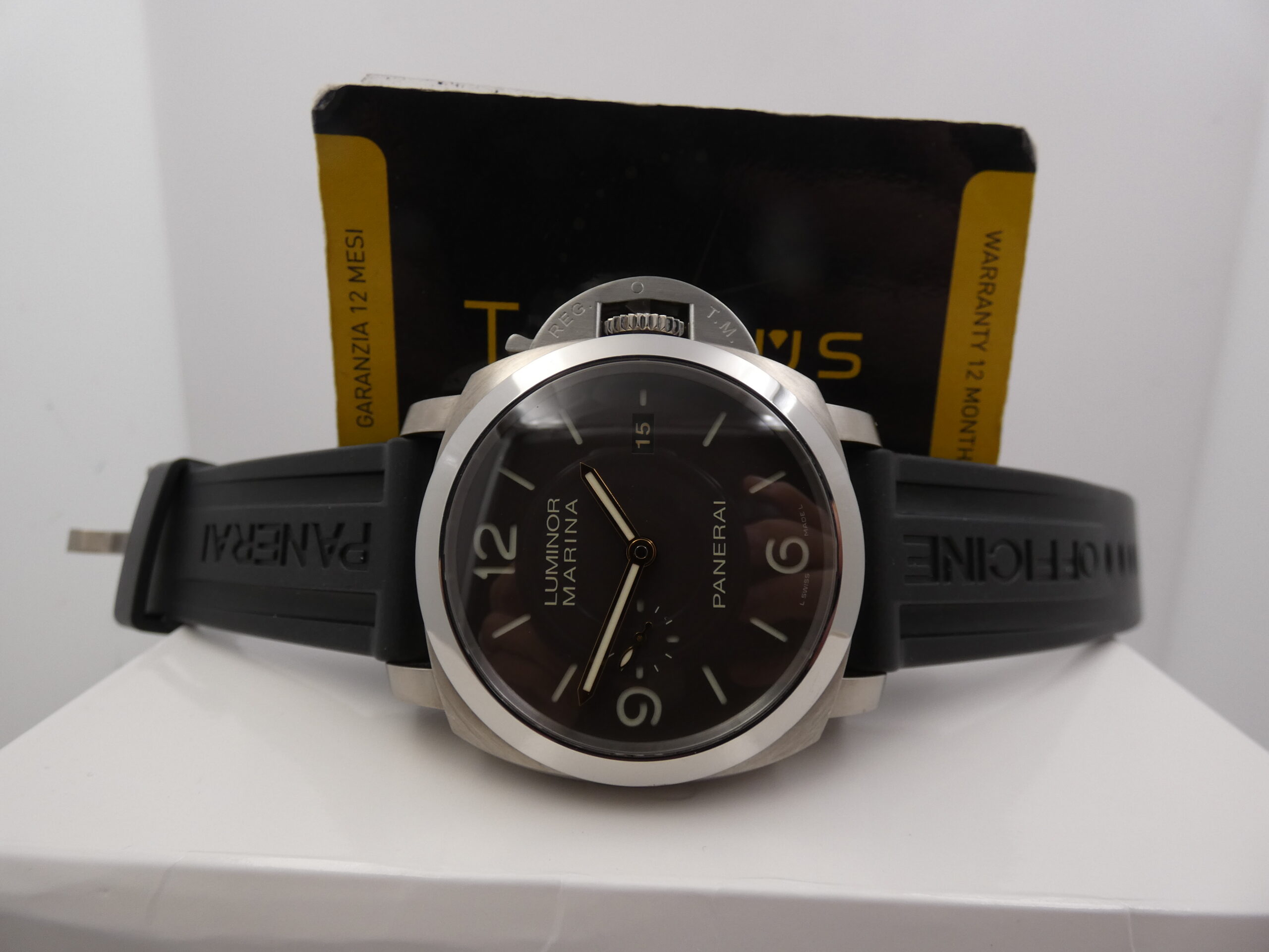 Panerai Luminor Marina 1950 3 Days Automatico TABACCO DIAL PAM00351 Titanio BOX&PAPERS Anno 2015 OP6898 LIMITED EDITION 1200pz AL MONDO - immagine 2