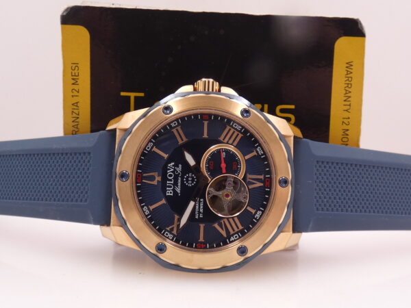 Bulova Marine Star 98A227 Rose G.F. Open Heart Automatico Acciaio