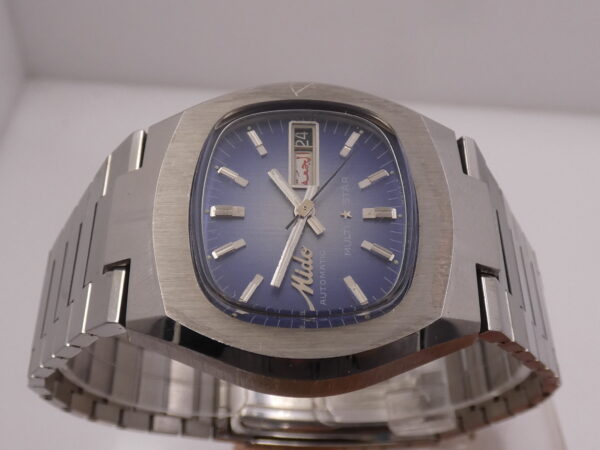 Mido Multi Star TV Screen 1879 Automatico Day-Date Blue Degradè Dial ANNI 70's