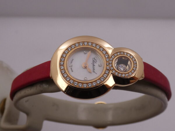 Chopard Happy Diamonds Double Circle MOP DIAL 18Kt Rose Gold FULL SET Factory Diamonds 204412-5001 Wonderful Watch For Ladies