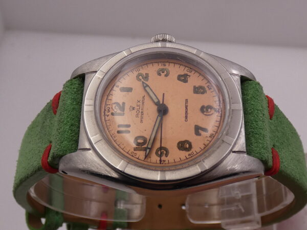 Rolex Oyster Perpetual Ovetto Bubbleback 6015 Ghiera Thunderbird FROM 1950 Automatico Acciaio