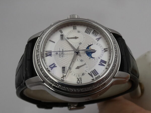 Cronografo Zenith El Primero Chronomaster Triple Date Moonphases 16.1230.410 Factory Diamonds Bezel & M.O.P. DIAL For Ladies