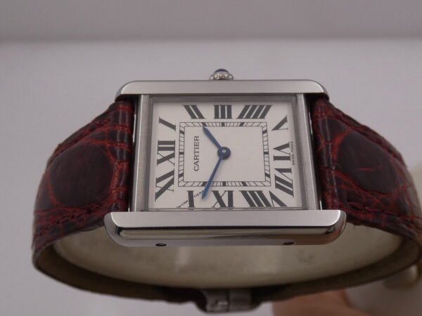 Cartier Tank Solo 3170 - W5200005 For Ladies Cinturino Originale In Pelle Acciaio