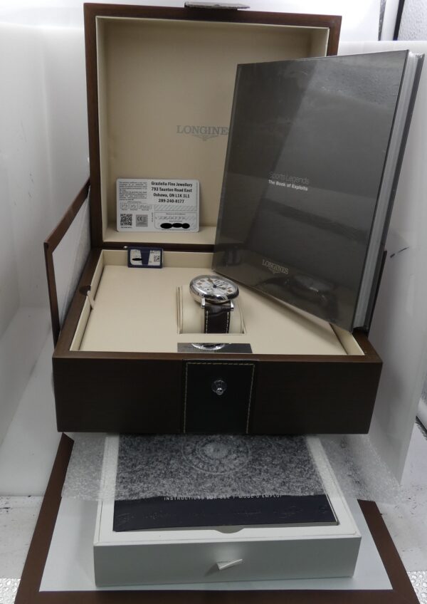 Cronografo Monopusher Longines Avigation Type A-7 1935 BOX PAPERS & TAG PRICE Anno 2020 Automatico L2.812.4 LIKE NEW 40° Rotated Dial Acciaio