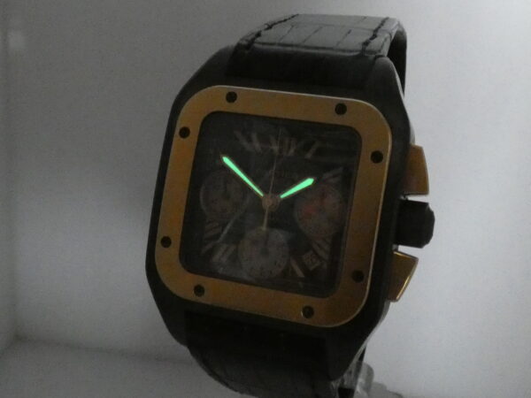 Cronografo Cartier Santos 100 XL 3104 Titanio & Acciaio BOX&PAPERS Ghiera Oro Rosa 18Kt ANNO 2009 Automatico W2020004