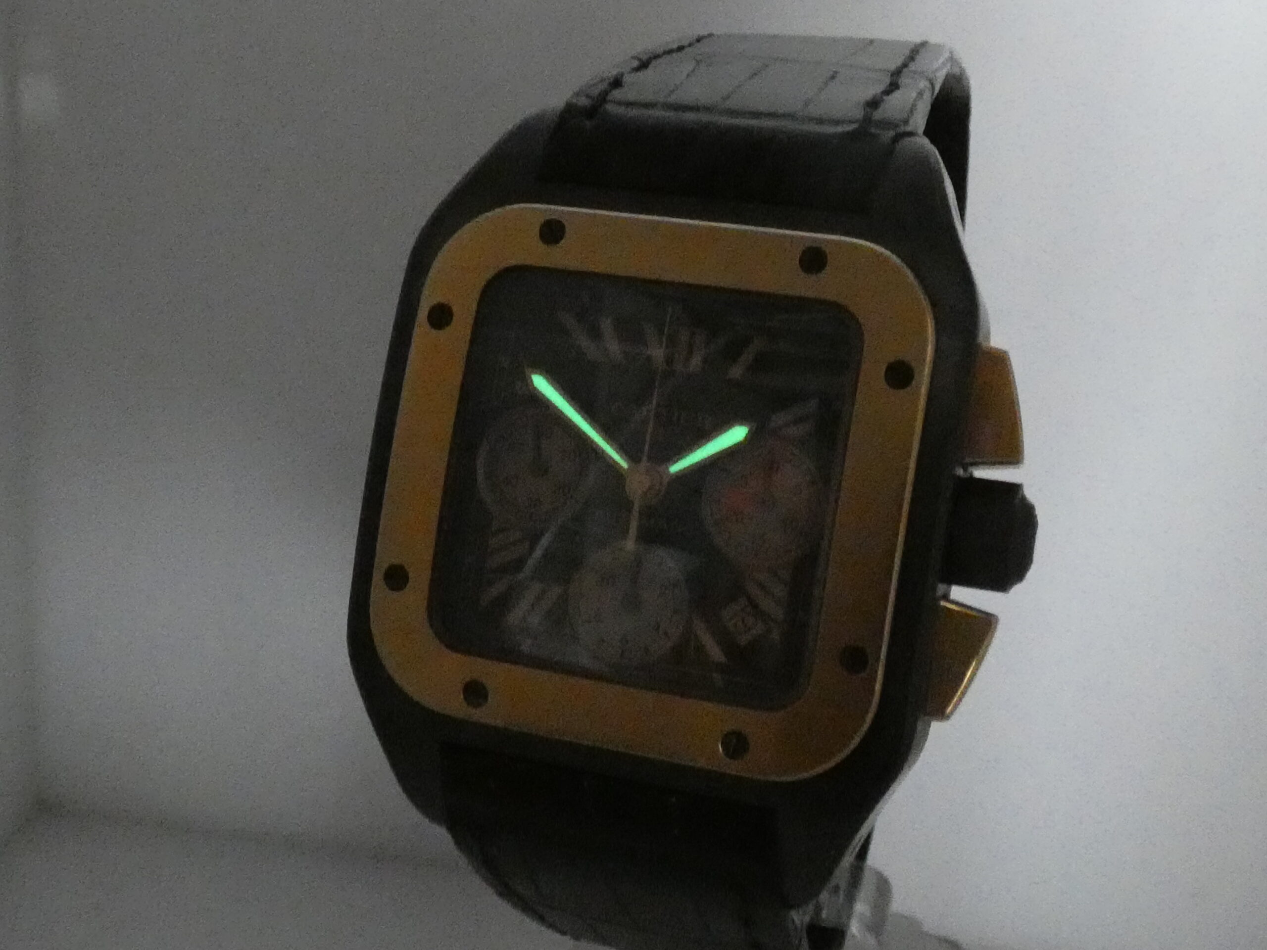 Cronografo Cartier Santos 100 XL 3104 Titanio & Acciaio BOX&PAPERS Ghiera Oro Rosa 18Kt ANNO 2009 Automatico W2020004 - immagine 11