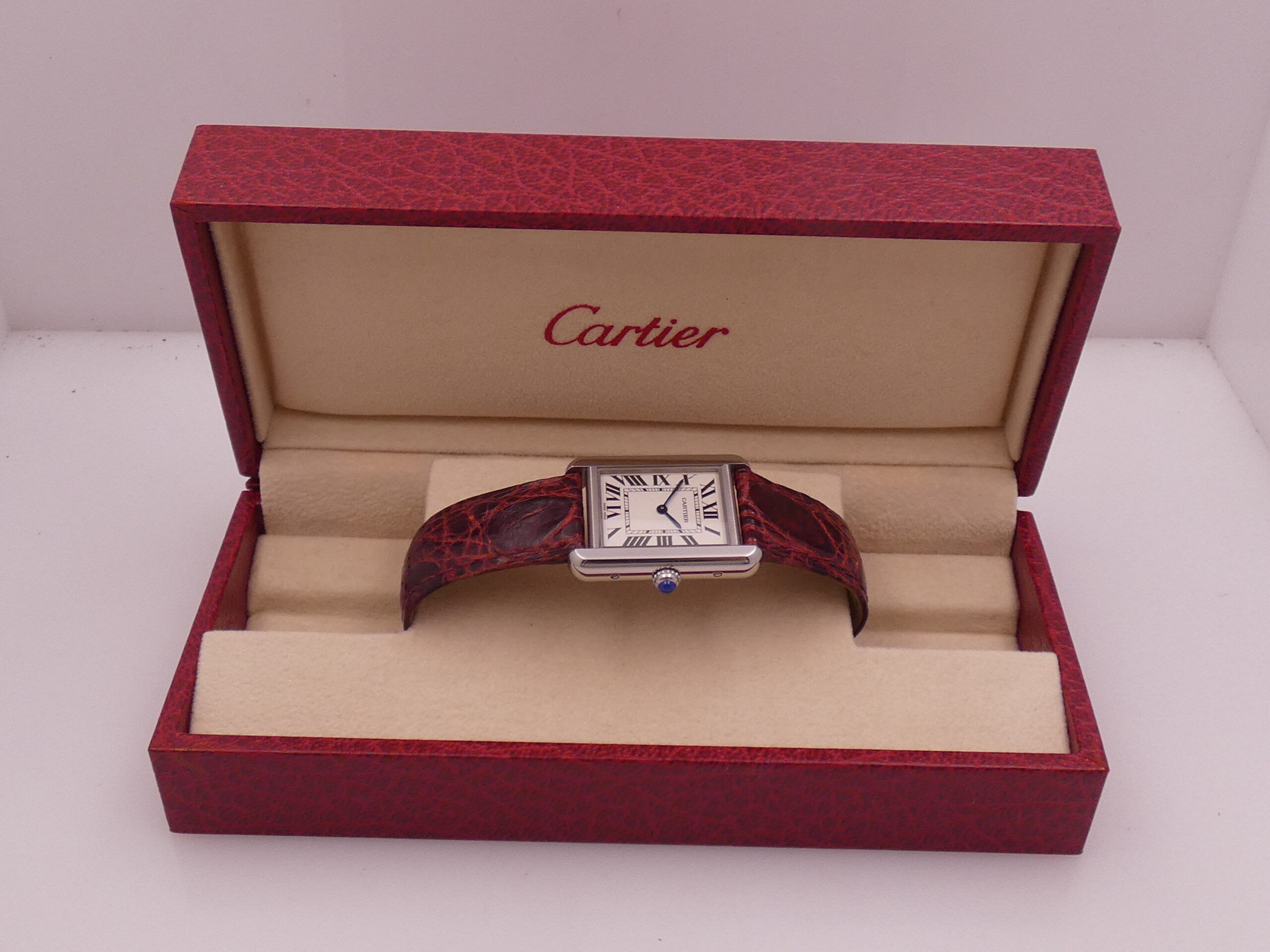 Cartier Tank Solo 3170 - W5200005 For Ladies Cinturino Originale In Pelle Acciaio - immagine 11