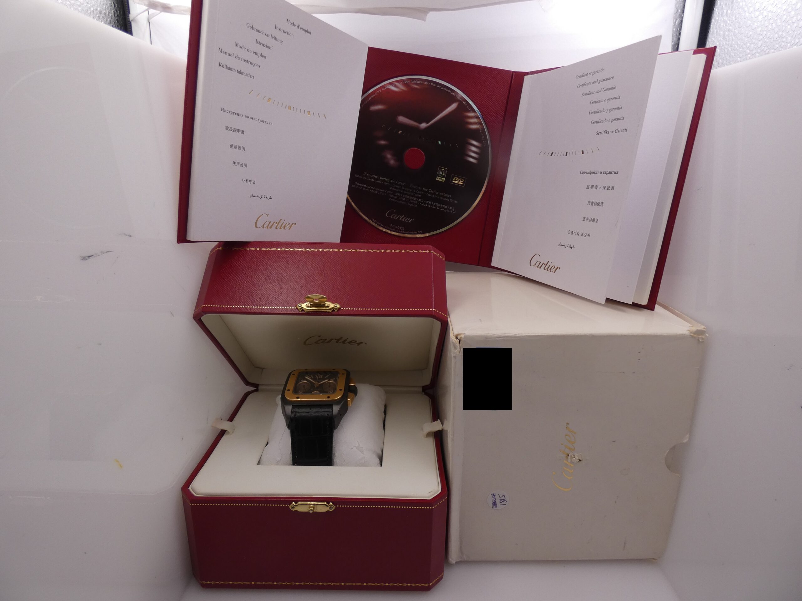 Cronografo Cartier Santos 100 XL 3104 Titanio & Acciaio BOX&PAPERS Ghiera Oro Rosa 18Kt ANNO 2009 Automatico W2020004 - immagine 12