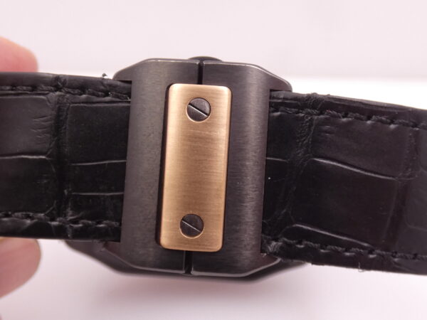 Cronografo Cartier Santos 100 XL 3104 Titanio & Acciaio BOX&PAPERS Ghiera Oro Rosa 18Kt ANNO 2009 Automatico W2020004