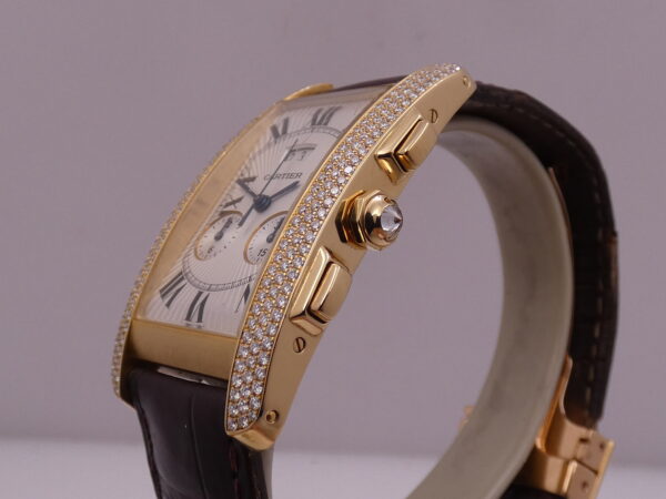 Cronografo Cartier Tank Américaine 2568 Factory Diamonds WITH PAPERS Oro Massiccio 18Kt WB705851