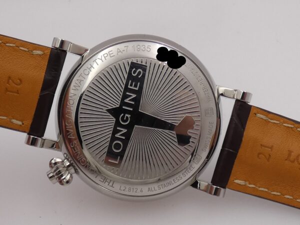 Cronografo Monopusher Longines Avigation Type A-7 1935 BOX PAPERS & TAG PRICE Anno 2020 Automatico L2.812.4 LIKE NEW 40° Rotated Dial Acciaio