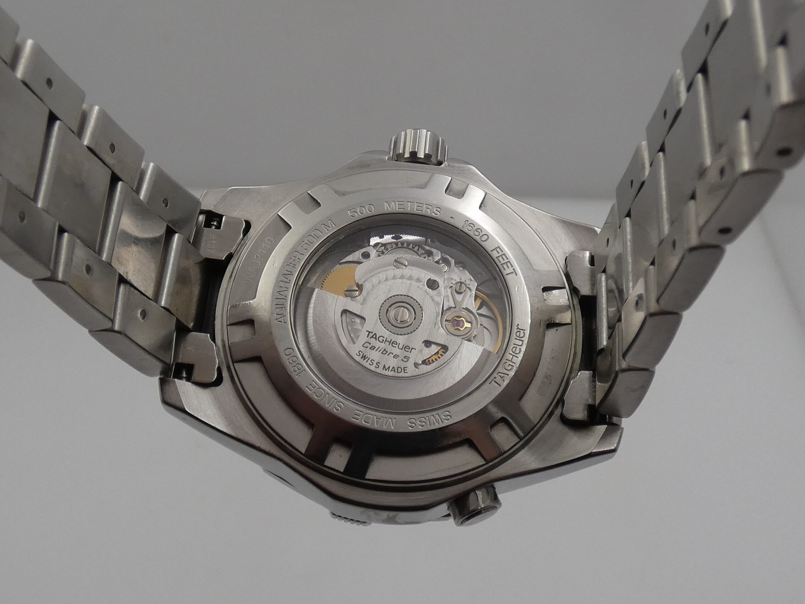 TAG Heuer Aquaracer 500M Calibre 5 WAJ2110 Automatico Anni 2000's Acciaio Braccialato - immagine 16