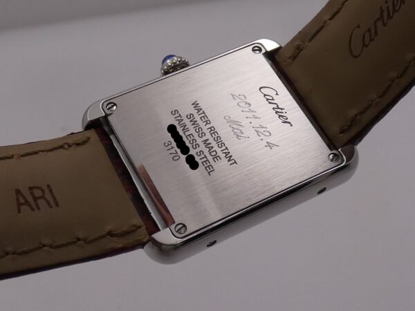 Cartier Tank Solo 3170 - W5200005 For Ladies Cinturino Originale In Pelle Acciaio