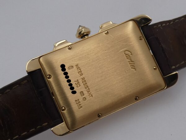 Cronografo Cartier Tank Américaine 2568 Factory Diamonds WITH PAPERS Oro Massiccio 18Kt WB705851