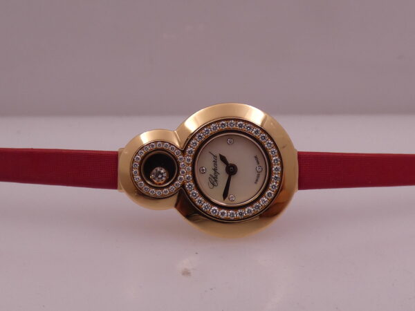 Chopard Happy Diamonds Double Circle MOP DIAL 18Kt Rose Gold FULL SET Factory Diamonds 204412-5001 Wonderful Watch For Ladies