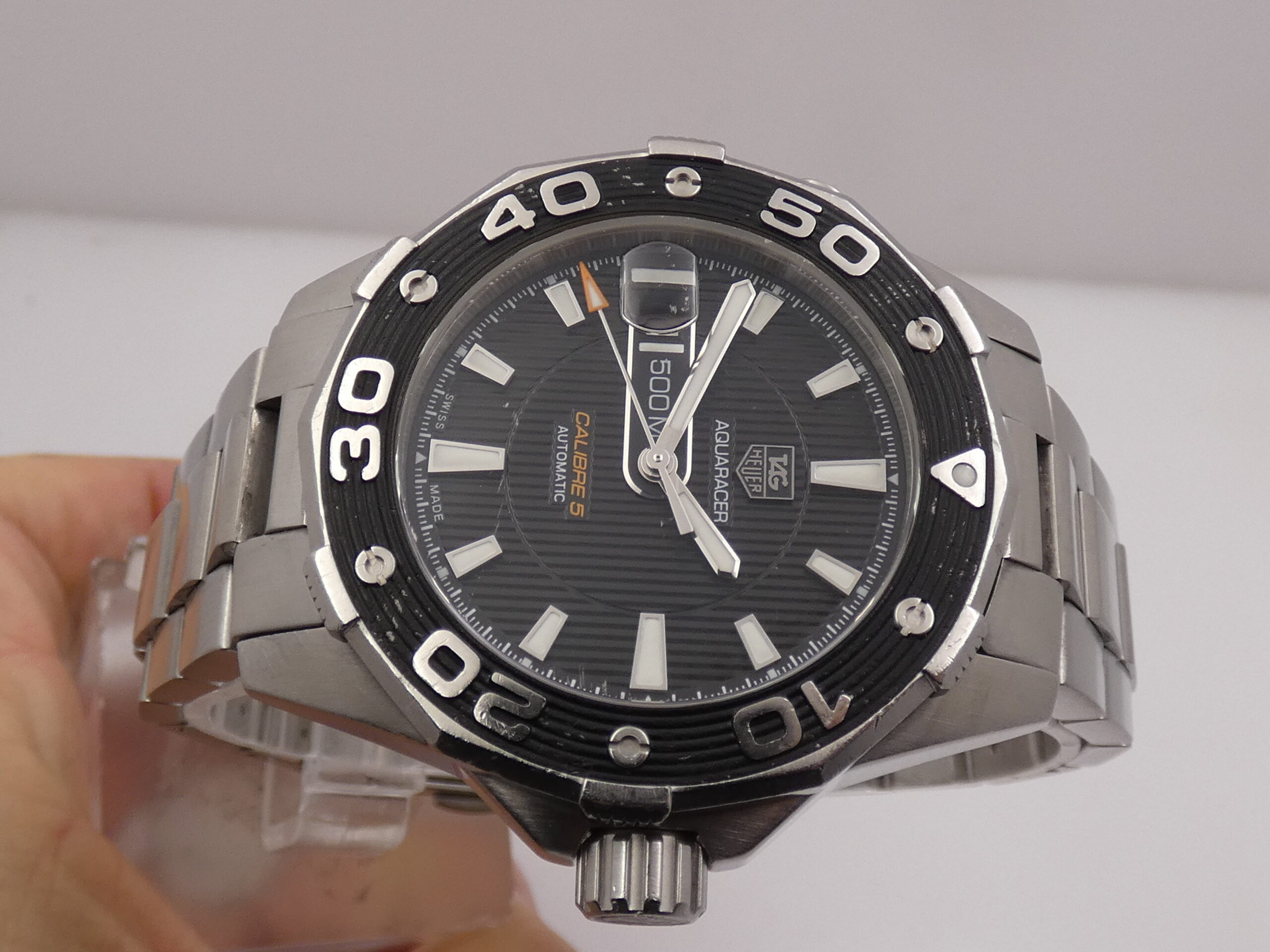 TAG Heuer Aquaracer 500M Calibre 5 WAJ2110 Automatico Anni 2000's Acciaio Braccialato - immagine 3