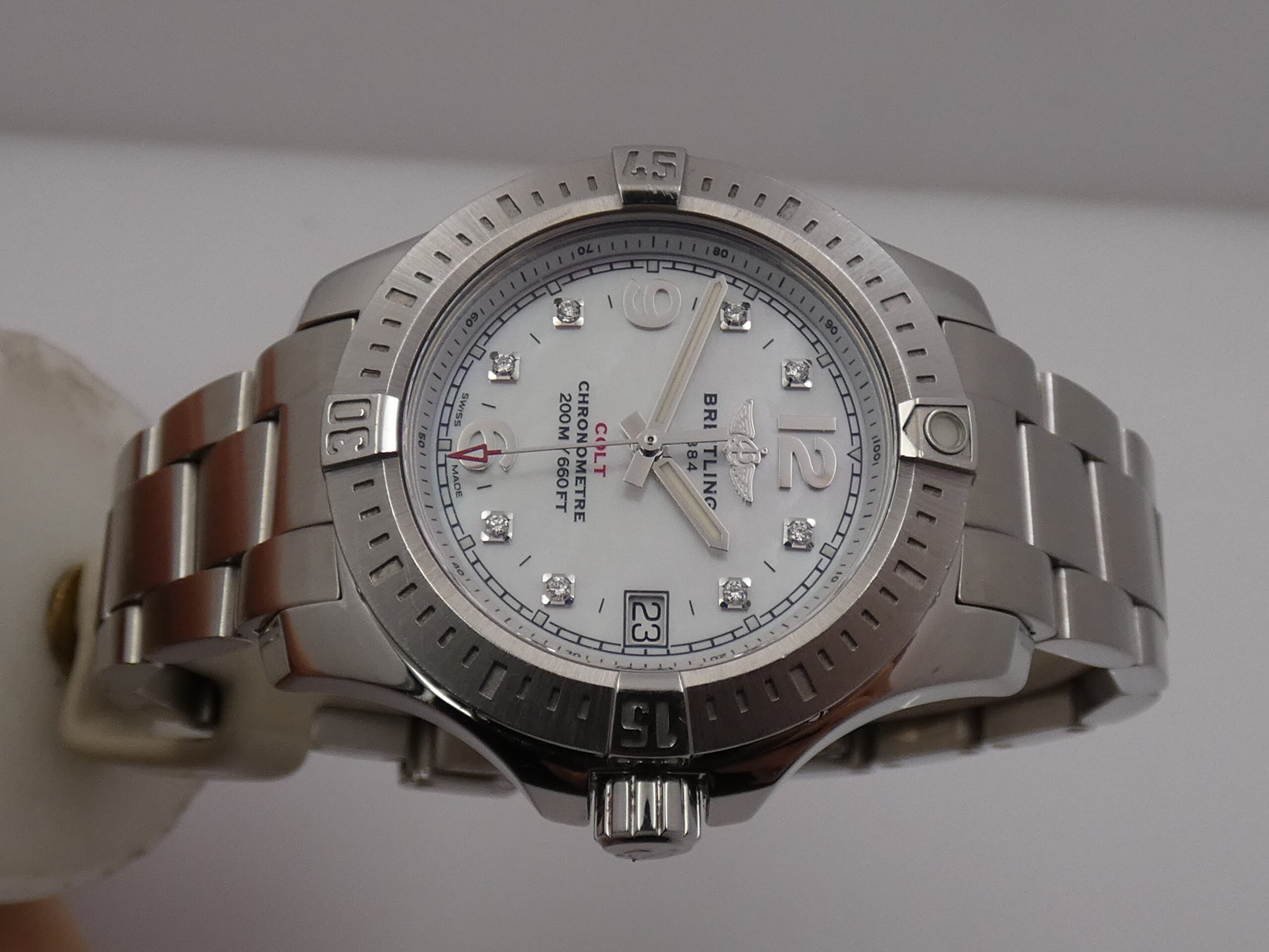 Breitling Colt Lady 33mm A77388 M.O.P. & DIAMONDS DIAL BOX&PAPERS Anno 2017 Acciaio Braccialato - immagine 3