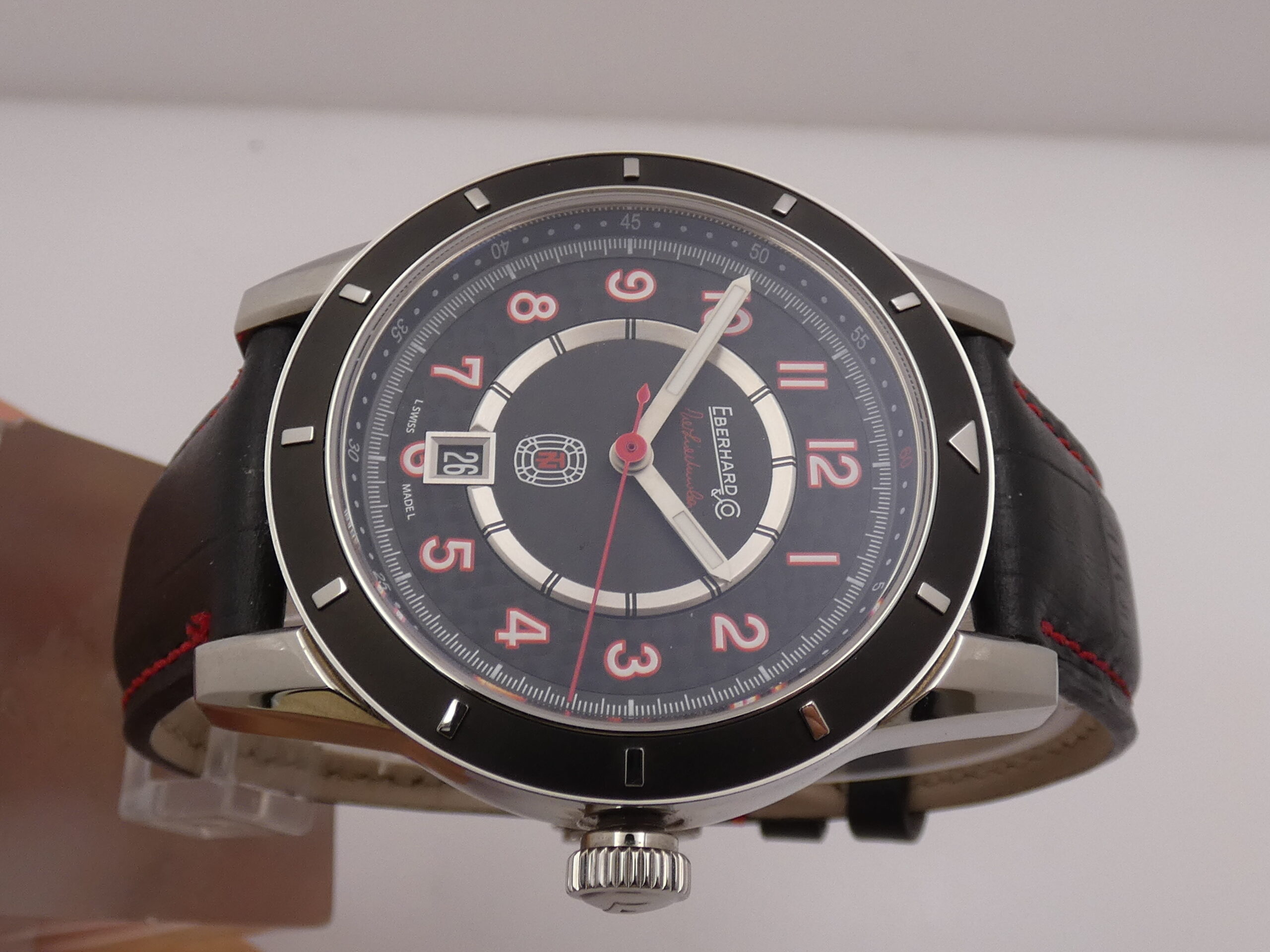 Eberhard & Co. Tazio Nuvolari 41032 LIKE NEW AUTOMATICO WITH BOX Black Perleè Dial RED INDEX - immagine 3