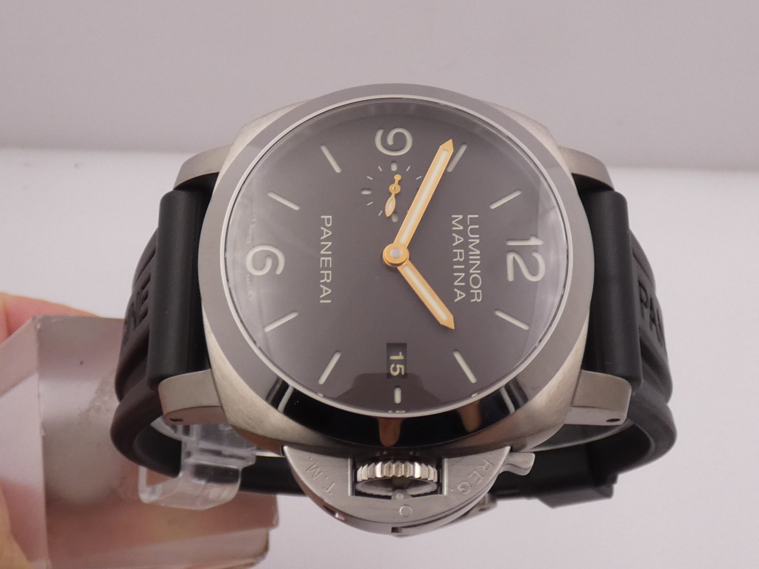 Panerai Luminor Marina 1950 3 Days Automatico TABACCO DIAL PAM00351 Titanio BOX&PAPERS Anno 2015 OP6898 LIMITED EDITION 1200pz AL MONDO - immagine 3