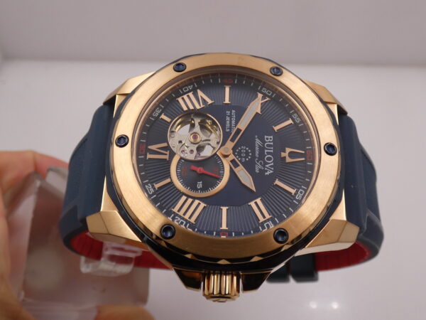 Bulova Marine Star 98A227 Rose G.F. Open Heart Automatico Acciaio