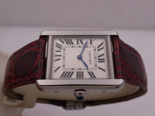 Cartier Tank Solo 3170 - W5200005 For Ladies Cinturino Originale In Pelle Acciaio