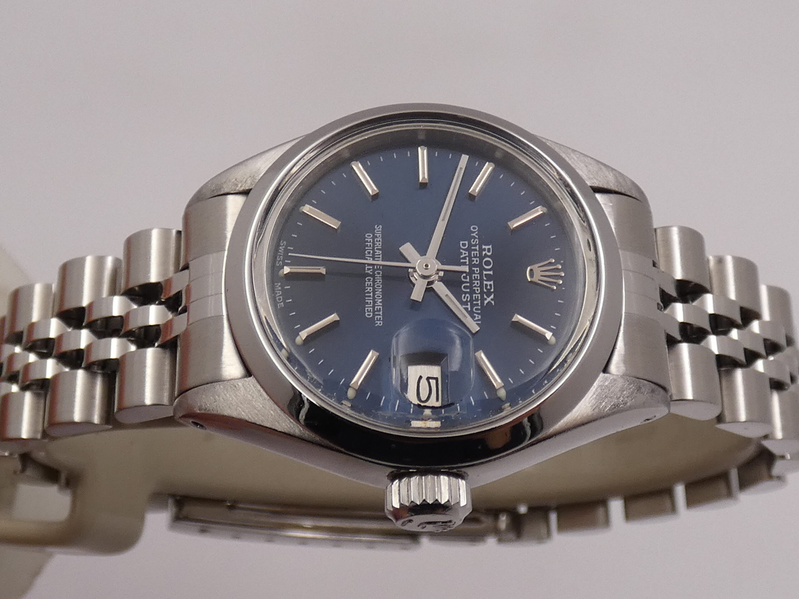 Rolex Lady-Datejust 6916 26mm Bracciale JUBILEE Anno 1977 Blue Soleil Dial Automatico Acciaio - immagine 3