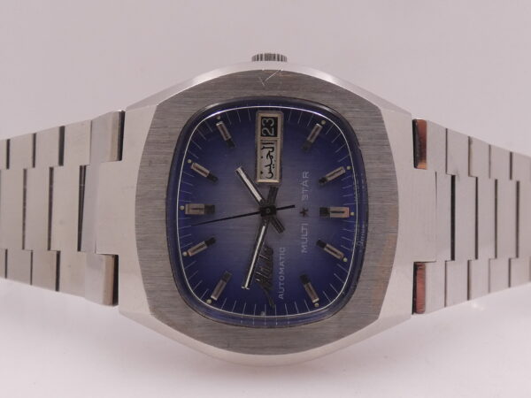 Mido Multi Star TV Screen 1879 Automatico Day-Date Blue Degradè Dial ANNI 70's