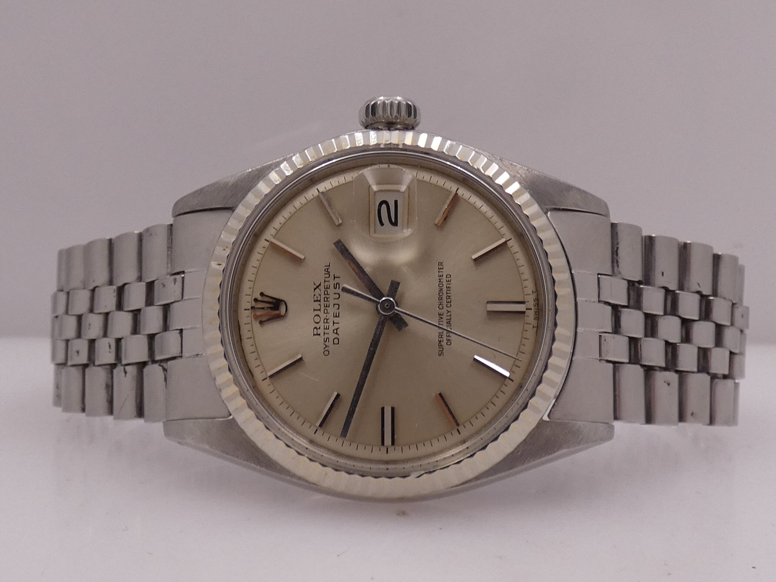 Rolex Datejust 36 1601 Ghiera Oro Bianco18Kt Anno1971 Bracciale Jubilee Automatico Acciaio - immagine 4