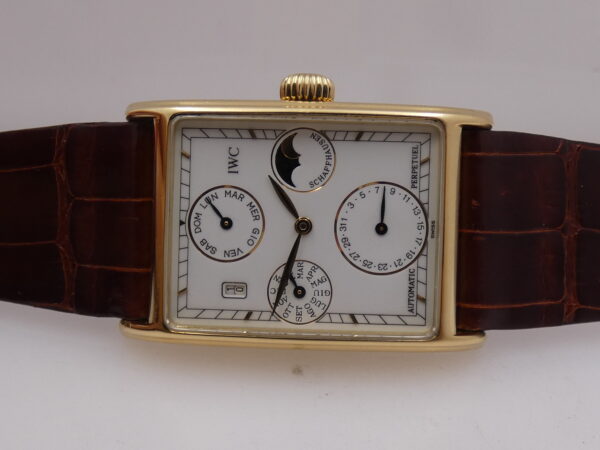 IWC Novecento Calendario Perpetuo Fasi Luna 3545 FULL SET Oro Massiccio 18Kt Anno 1989 Automatico