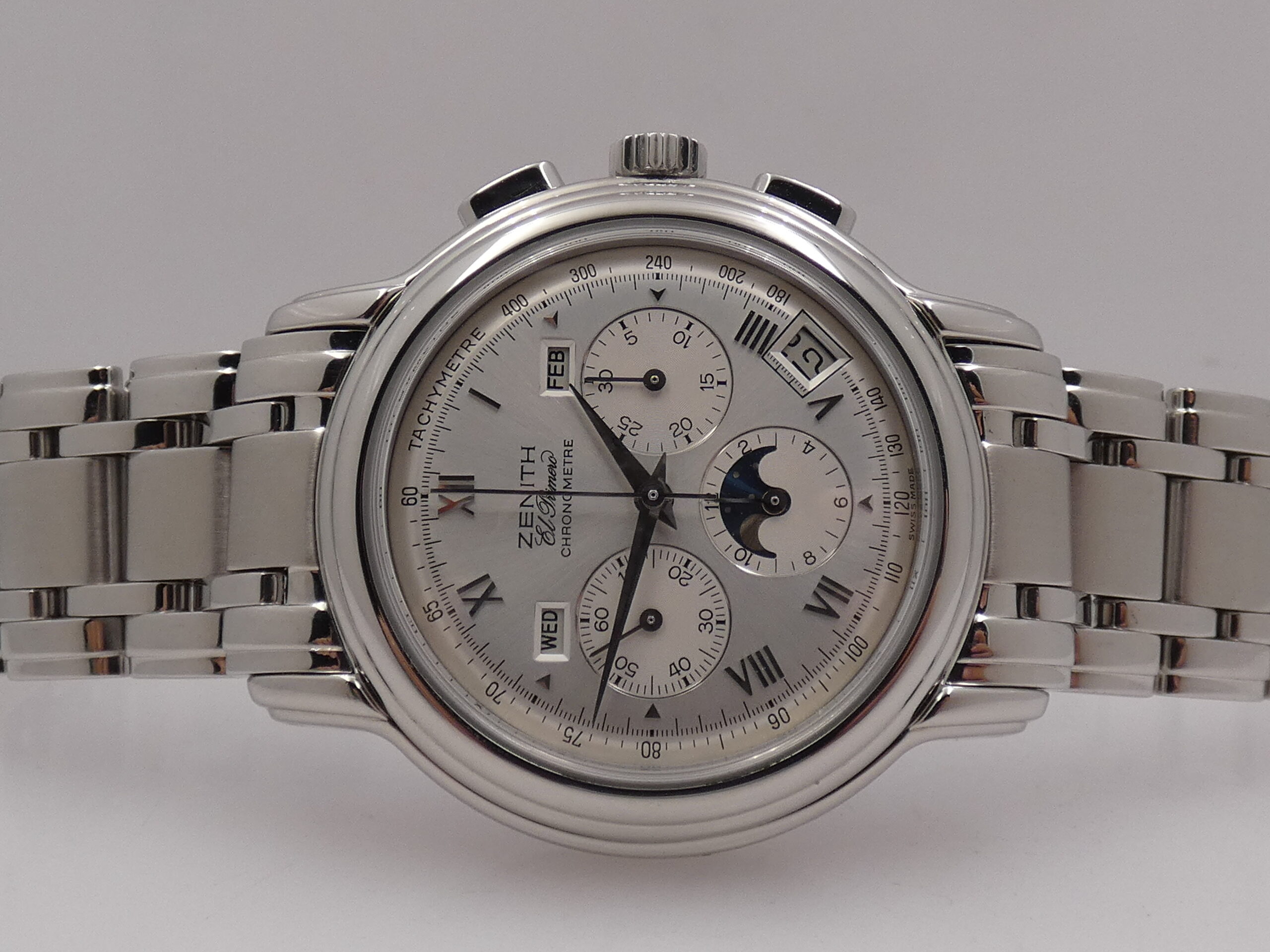 Zenith El Primero Chronomaster Triple Date Moonphases TOP CONDITION Automatico Acciaio BRACCIALATO 02.0240.410 - immagine 4