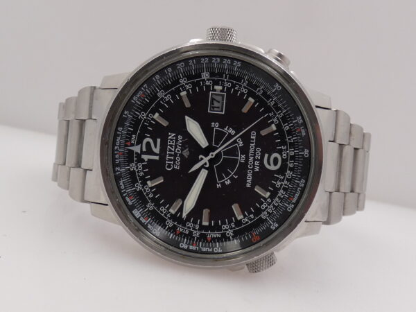 Citizen Promaster Pilot Eco-Drive RadioControlled Calendario Perpetuo Accaio Anni 2000's Ref. AS2020-53E