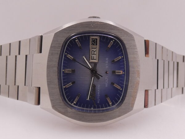 Mido Multi Star TV Screen 1879 Automatico Day-Date Blue Degradè Dial ANNI 70's