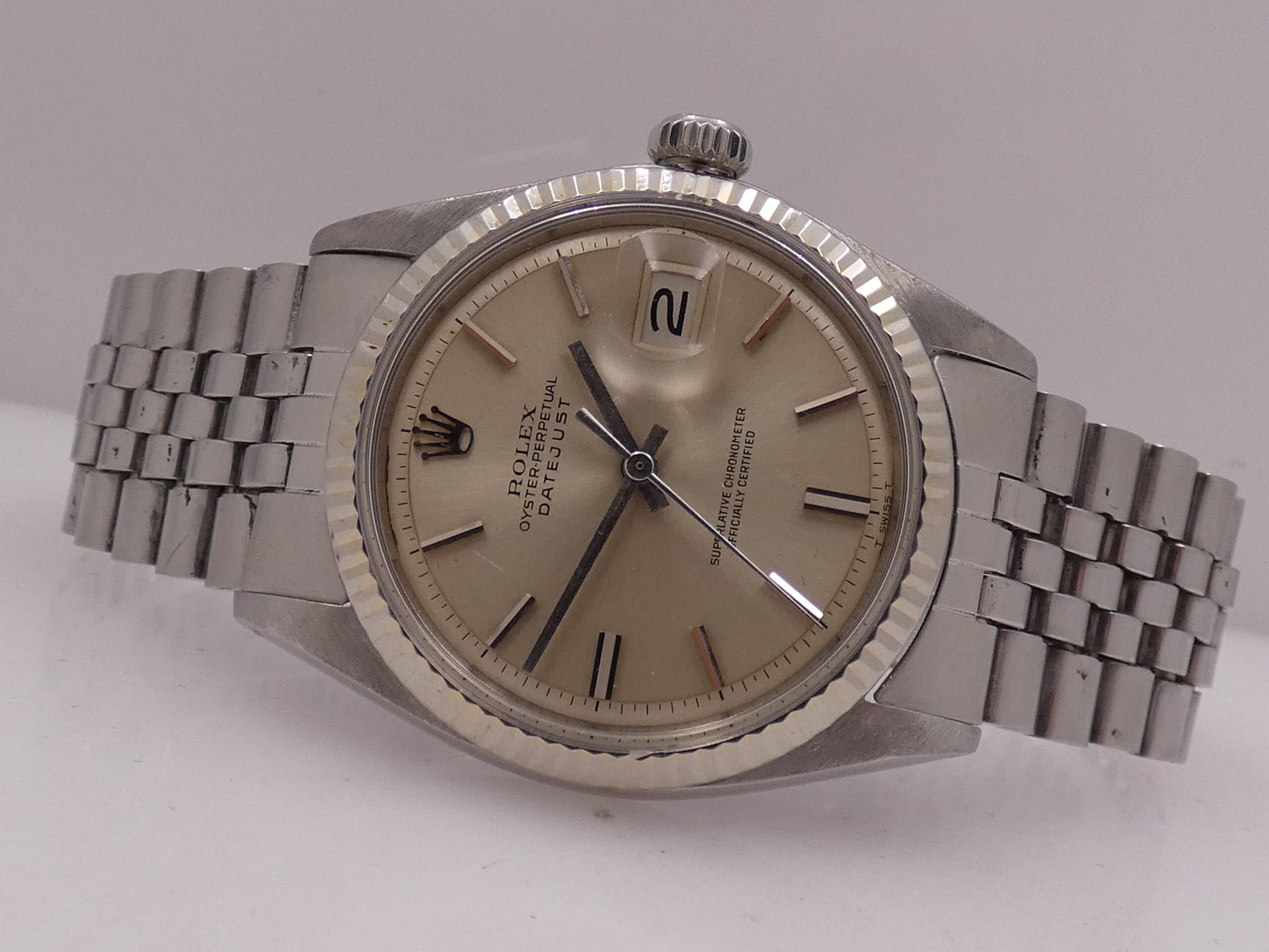 Rolex Datejust 36 1601 Ghiera Oro Bianco18Kt Anno1971 Bracciale Jubilee Automatico Acciaio - immagine 5