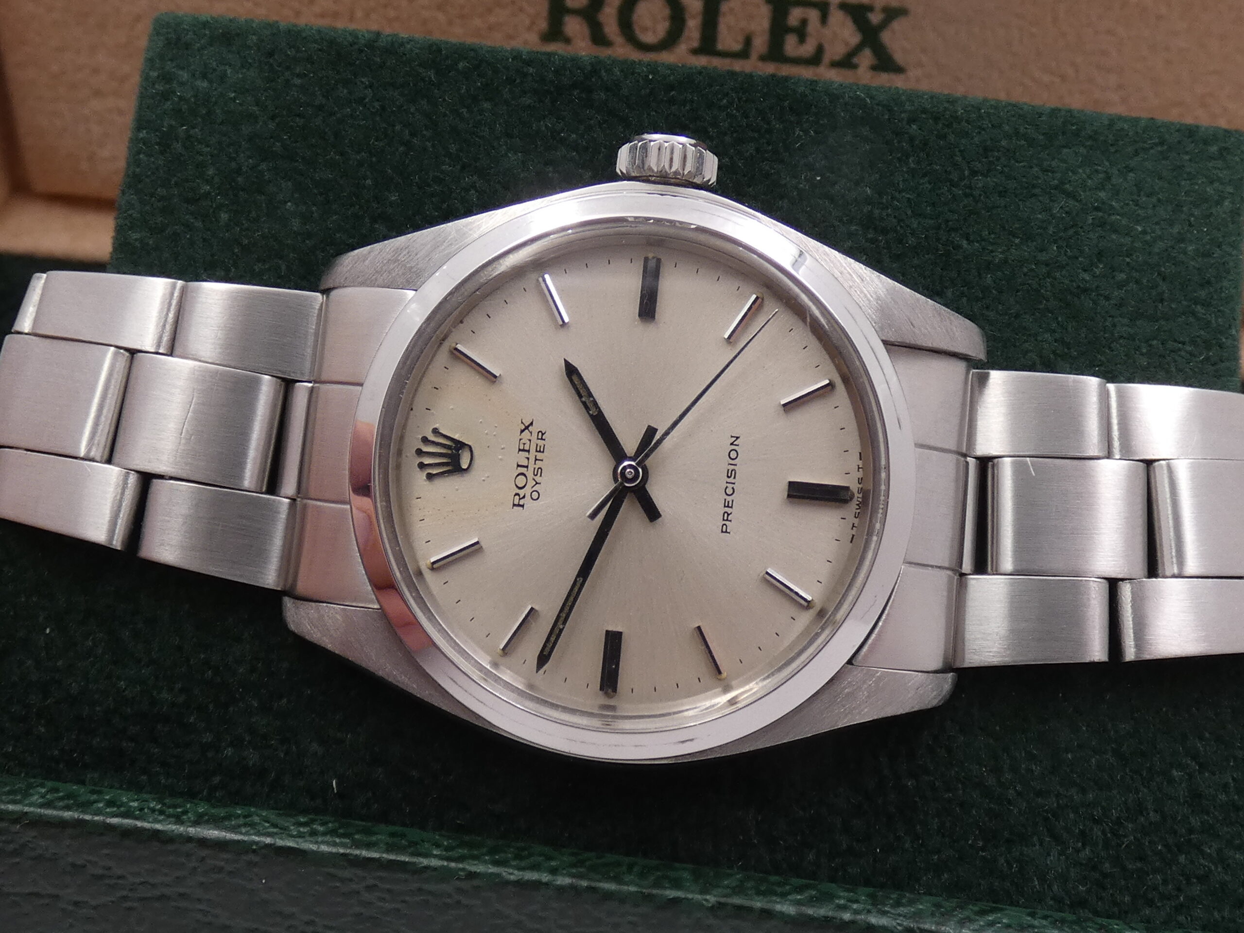 Rolex Oyster Precision 6426 Carica Manuale ANNO 1974 Argentè Soleil Dial Bracciale Oyster Vintage - immagine 5