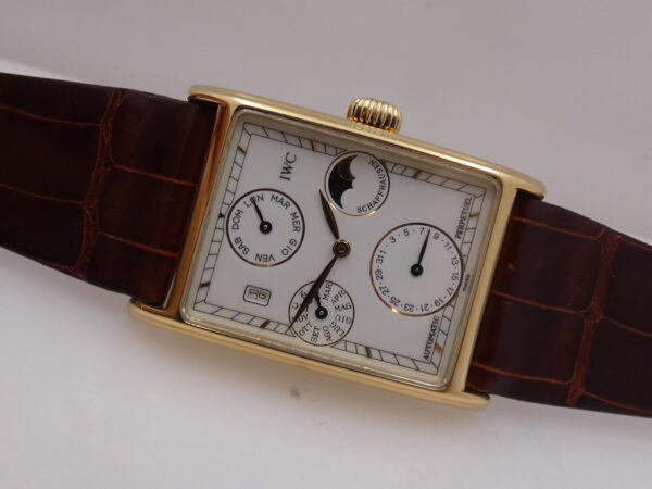 IWC Novecento Calendario Perpetuo Fasi Luna 3545 FULL SET Oro Massiccio 18Kt Anno 1989 Automatico