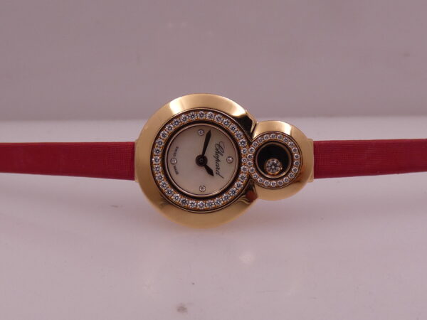 Chopard Happy Diamonds Double Circle MOP DIAL 18Kt Rose Gold FULL SET Factory Diamonds 204412-5001 Wonderful Watch For Ladies