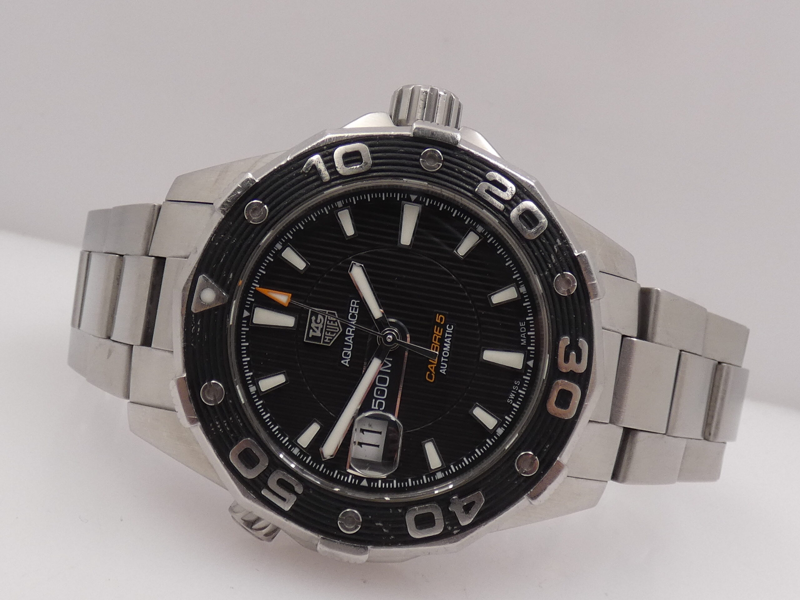 TAG Heuer Aquaracer 500M Calibre 5 WAJ2110 Automatico Anni 2000's Acciaio Braccialato - immagine 5