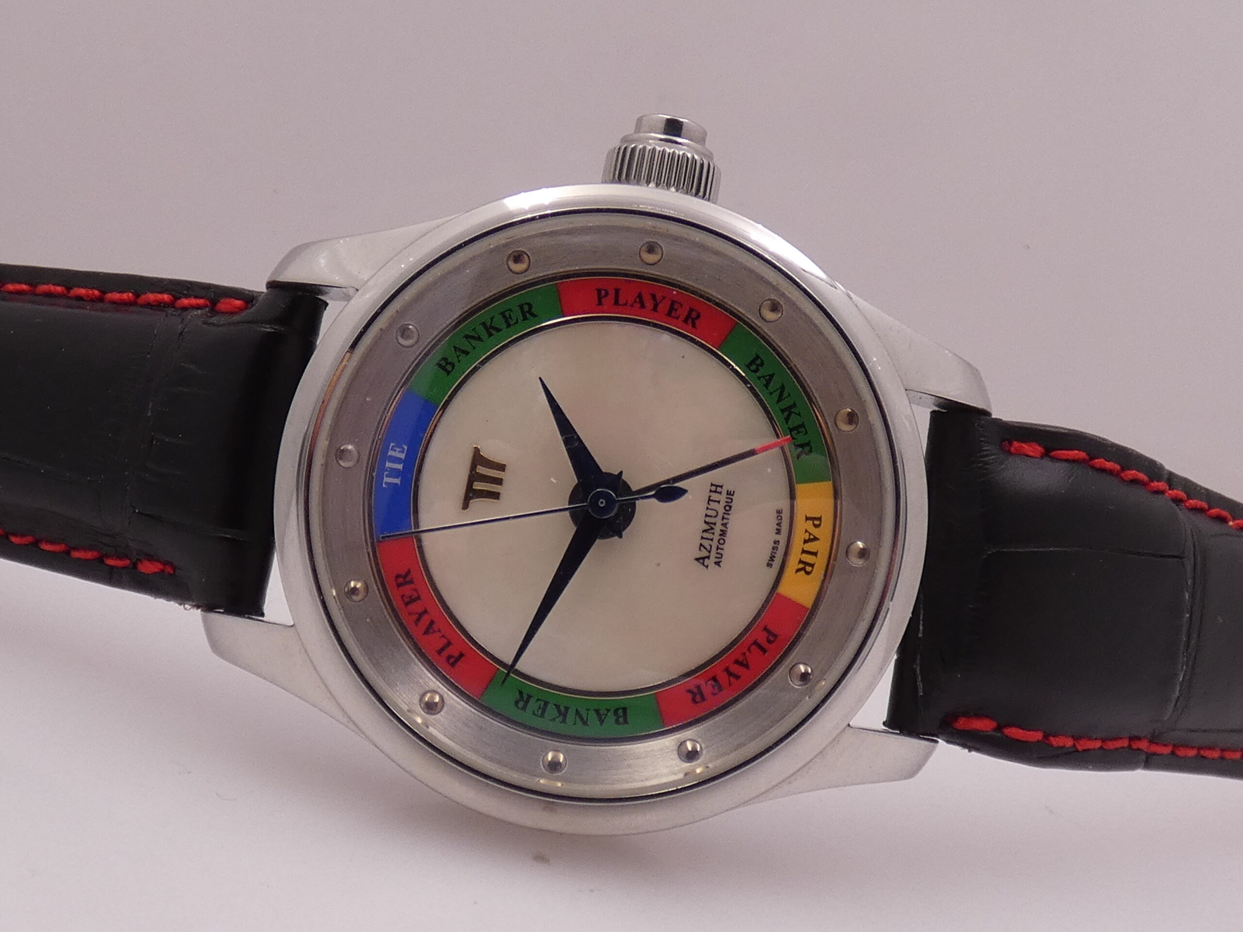 Azimuth Baccarat Marina Bay Sands NEW OLD STOCK Special Edition 42mm MOP DIAL Automatico Acciaio - immagine 6