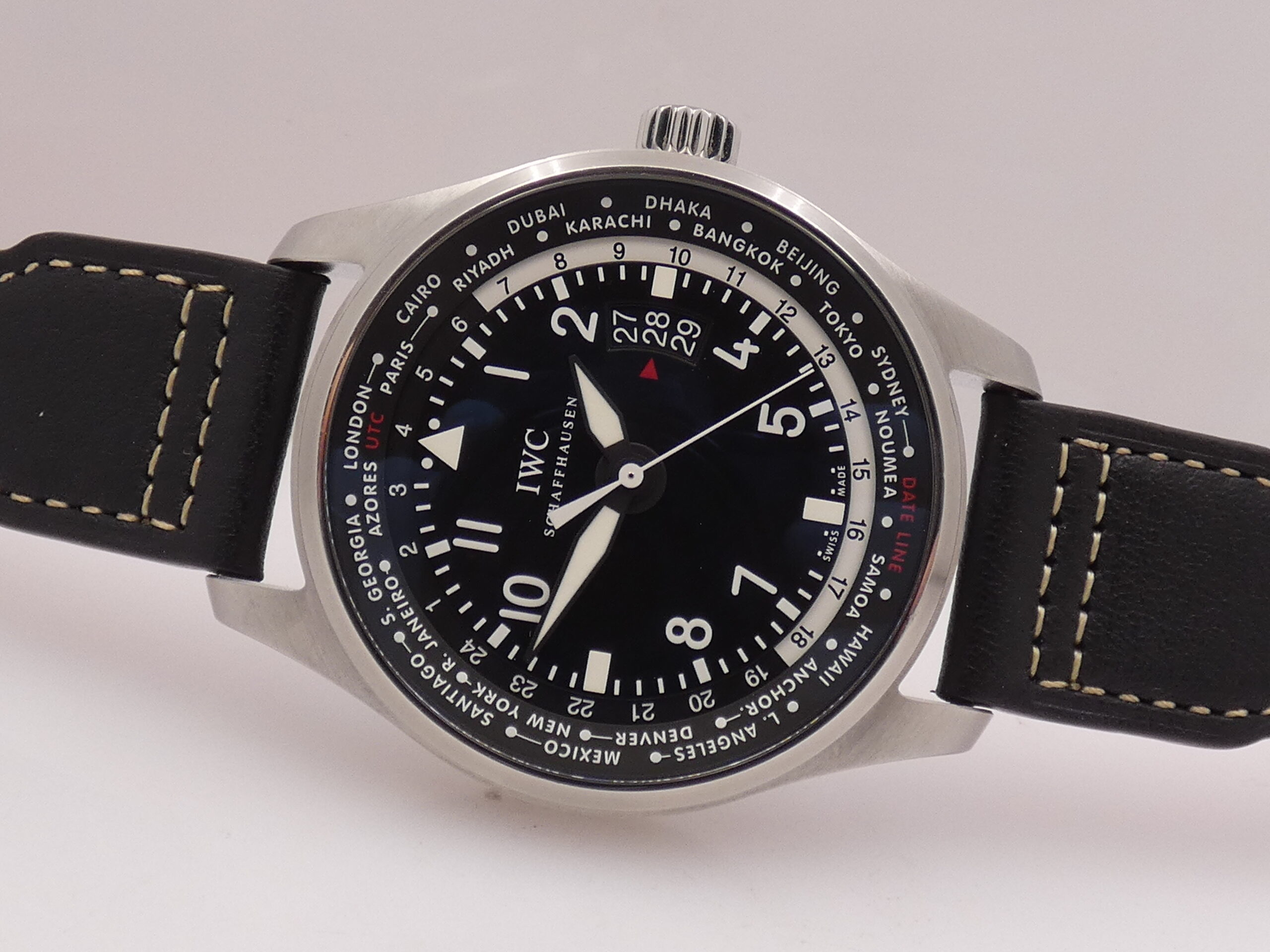 IWC Pilot Worldtimer IW3262 BOX&PAPERS Cinturino Santoni Automatico Acciaio Anni 2012 - 2016 - immagine 5