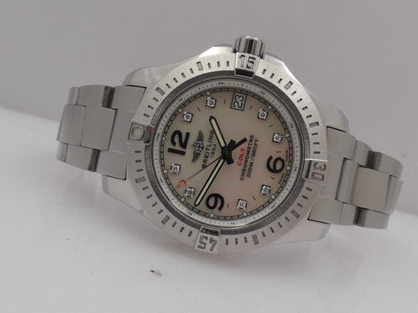 Breitling Colt Lady 33mm A77388 M.O.P. & DIAMONDS DIAL BOX&PAPERS Anno 2017 Acciaio Braccialato