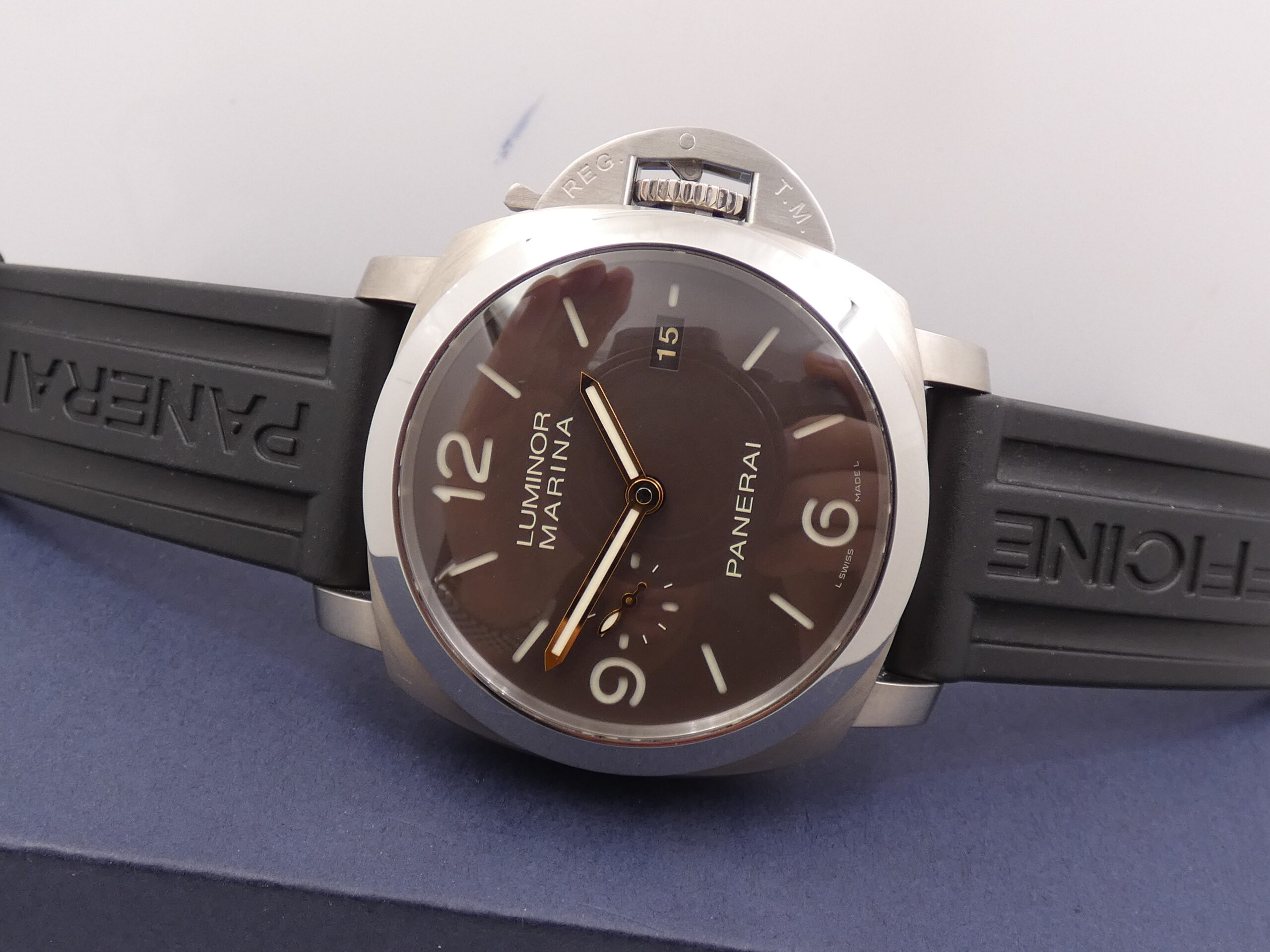 Panerai Luminor Marina 1950 3 Days Automatico TABACCO DIAL PAM00351 Titanio BOX&PAPERS Anno 2015 OP6898 LIMITED EDITION 1200pz AL MONDO - immagine 5